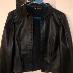 Zara leather jacket 😎